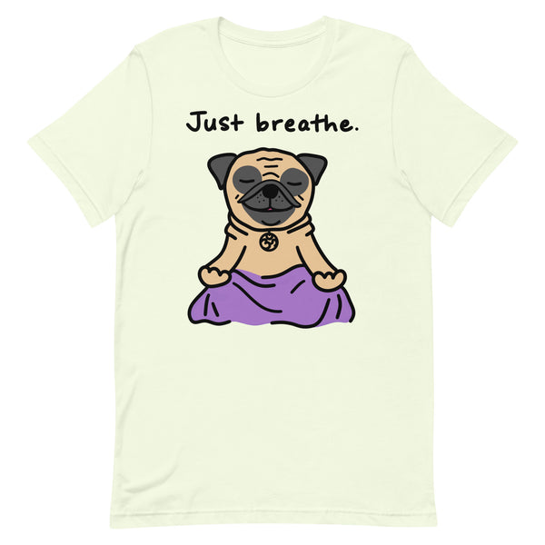 Find your inner calm with this adorable Just Breathe Pug T-Shirt! Perfect for pug lovers, yoga enthusiasts, and anyone who enjoys a little humor with their mindfulness practice. Featuring a cute pug in a peaceful sitting yoga pose, this shirt is both fun and relaxing. Whether you’re hitting the yoga studio or simply lounging at home, this tee is a great reminder to pause, breathe, and enjoy life—just like your favorite furry friend!