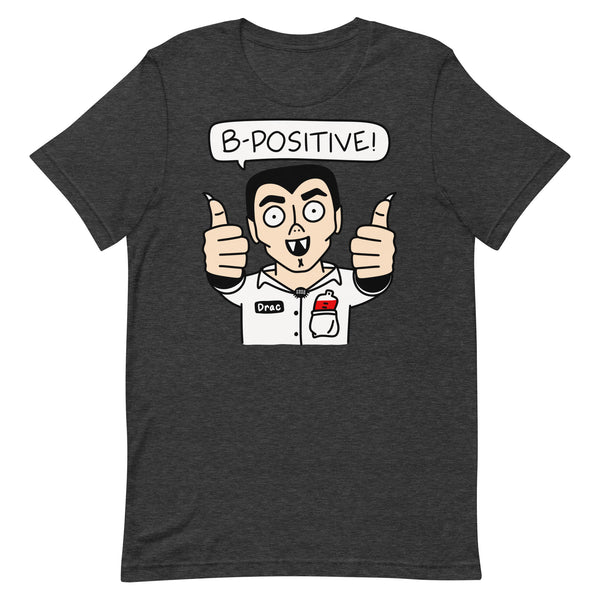 B-Positive! Funny Halloween Shirt with Dracula giving the thumbs up! Unisex t-shirt