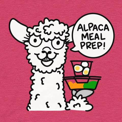 Cute healthy eating t-shirt, Alpaca Meal Prep shirt