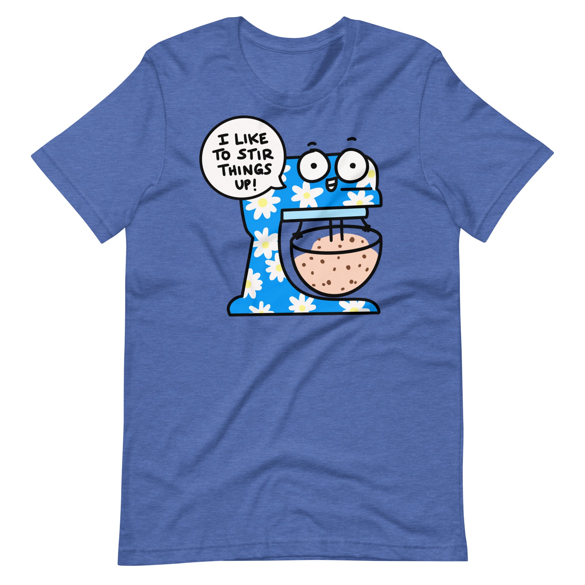 Cute baking t-shirt for baker, "I like to stir things up" shirt