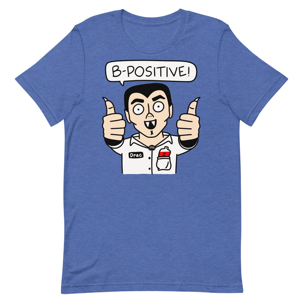 B-Positive! Funny Halloween Shirt with Dracula giving the thumbs up! Unisex t-shirt