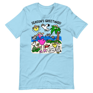 Cute beach t shirt, "Season's greetings!" summer beach shirt