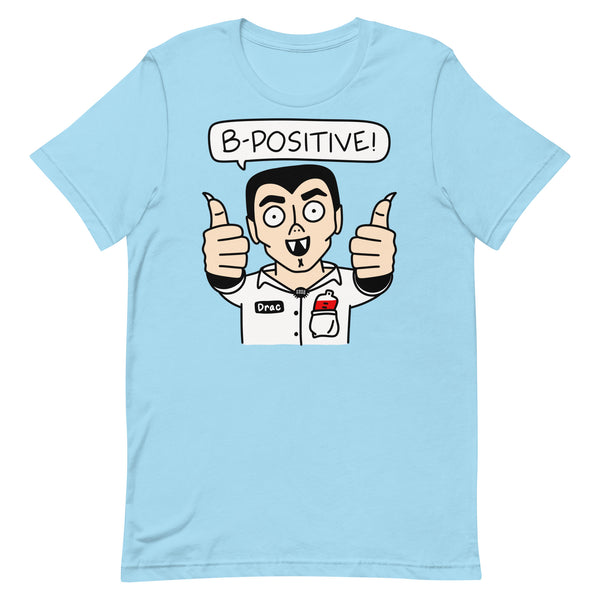 B-Positive! Funny Halloween Shirt with Dracula giving the thumbs up! Unisex t-shirt