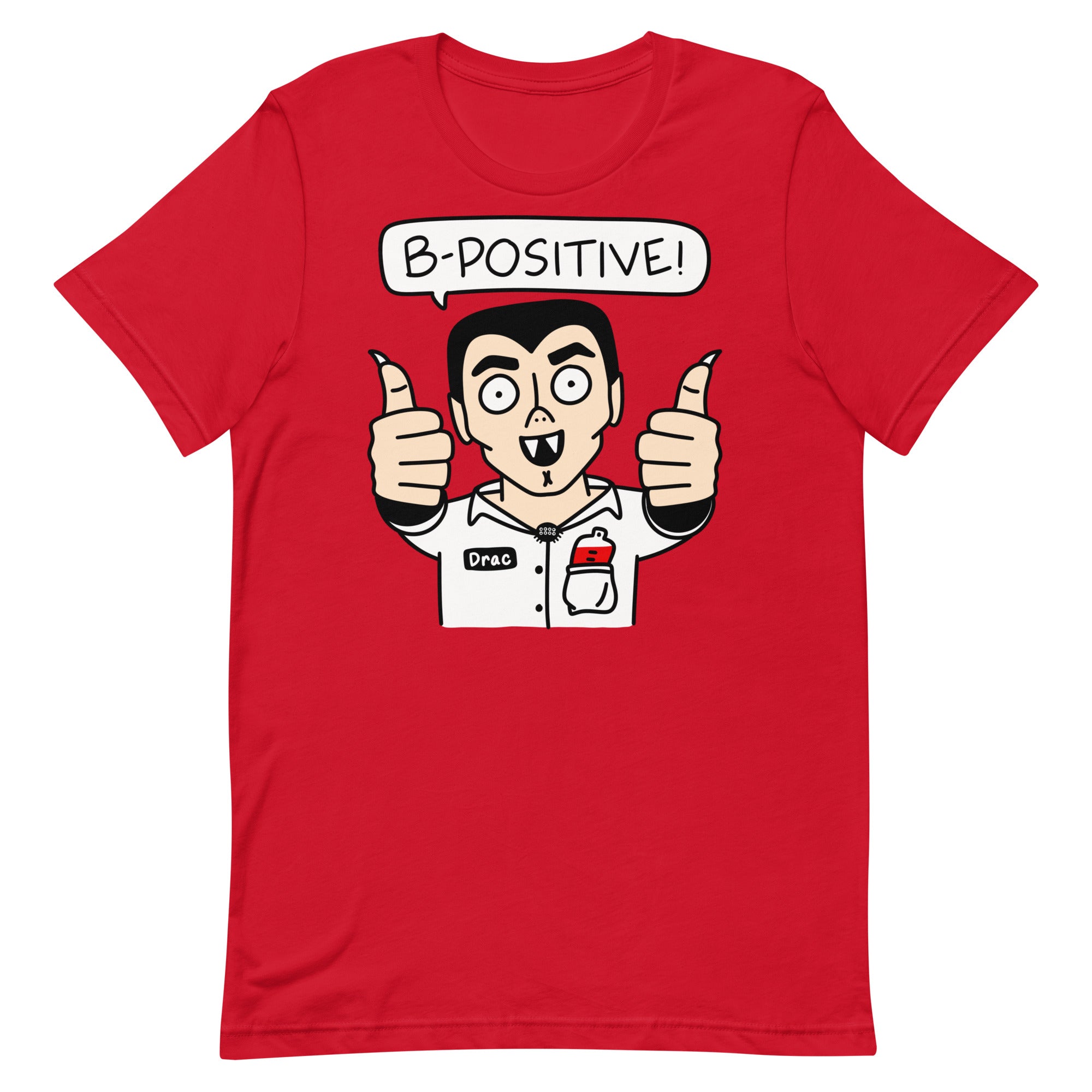 B-Positive! Funny Halloween Shirt with Dracula giving the thumbs up! Unisex t-shirt