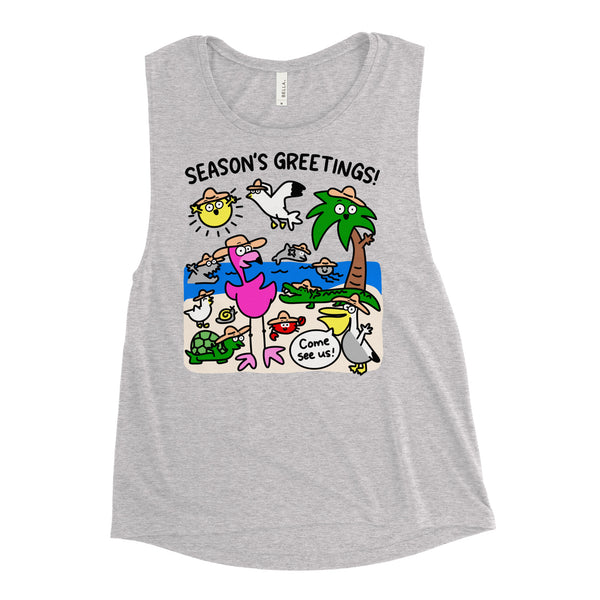 Season's Greetings! Beach Ladies’ Muscle Tank