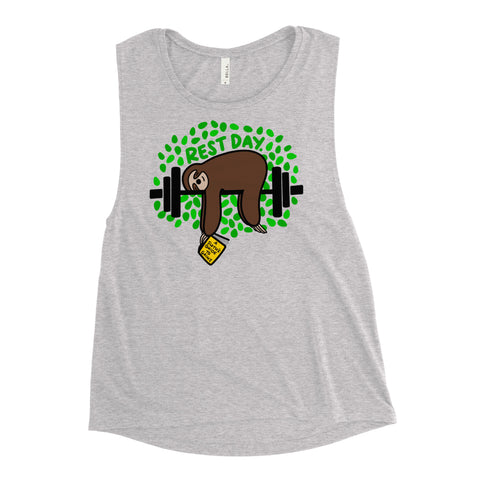 Rest Day Sloth's Guide to Strength Ladies’ Muscle Tank