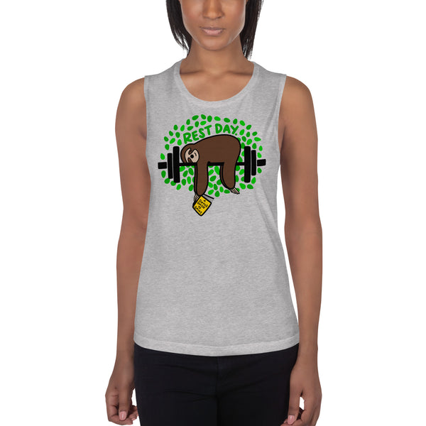 Rest Day Sloth's Guide to Strength Ladies’ Muscle Tank