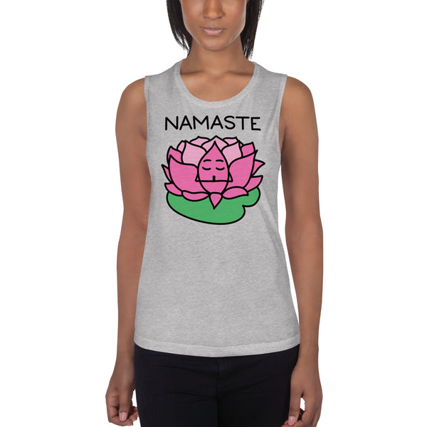 Namaste Lotus Meditation Yoga Ladies’ Muscle Tank