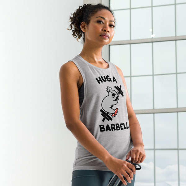 Hug a Barbell Koala Gym Ladies’ Muscle Tank