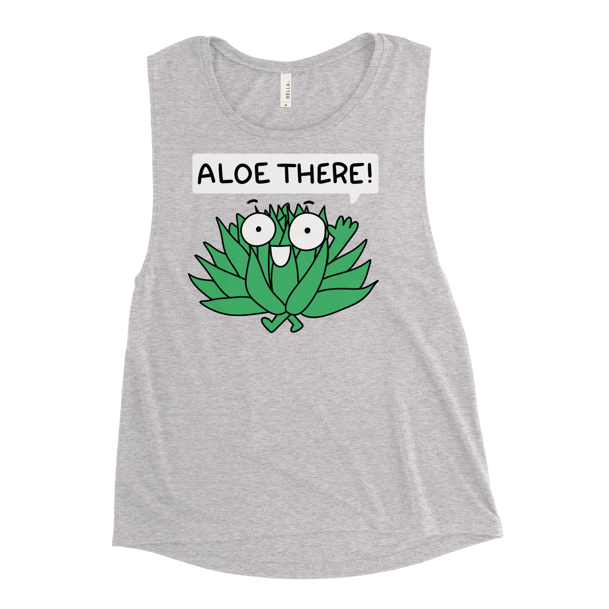 Aloe there! Cute Aloe Vera Plant Lady Ladies’ Muscle Tank