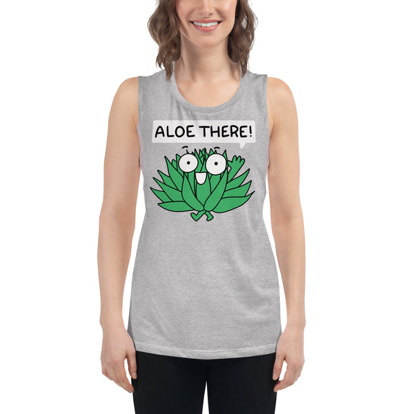 Aloe there! Cute Aloe Vera Plant Lady Ladies’ Muscle Tank