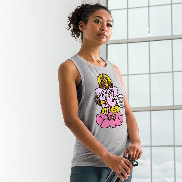 Cute cartoon Ganesh "Relax, I got you" Ladies’ Muscle Tank