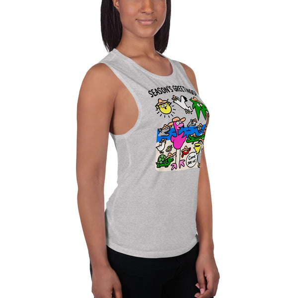 Season's Greetings! Beach Ladies’ Muscle Tank