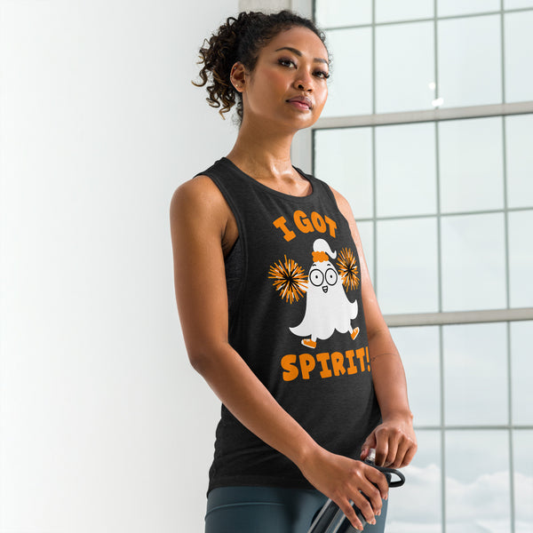 Funny Halloween "I Got Spirit!" Halloween Ghost Ladies’ Muscle Tank