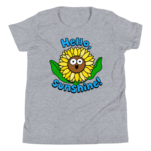 Cute Sunflower, "Hello, Sunshine!" Youth Short Sleeve T-Shirt