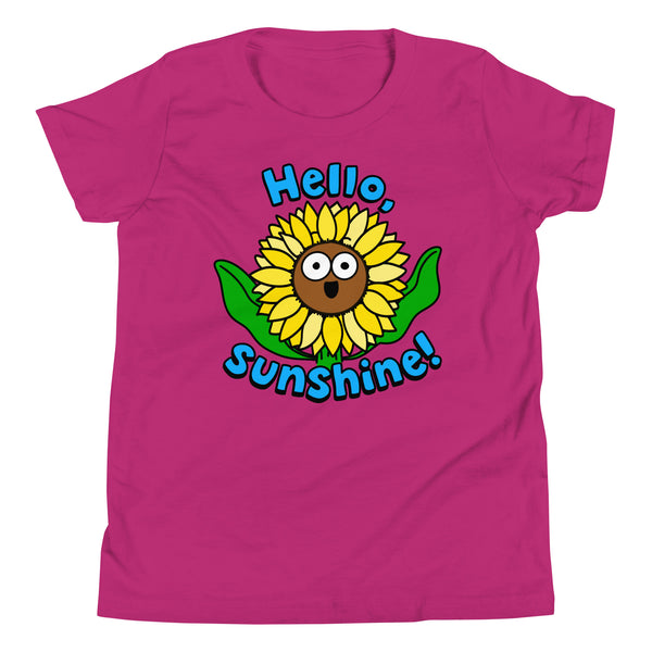 Cute Sunflower, "Hello, Sunshine!" Youth Short Sleeve T-Shirt