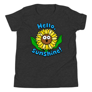 Cute Sunflower, "Hello, Sunshine!" Youth Short Sleeve T-Shirt