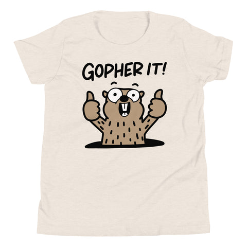 Gopher it! Punny gopher thumbs up Youth Short Sleeve T-Shirt