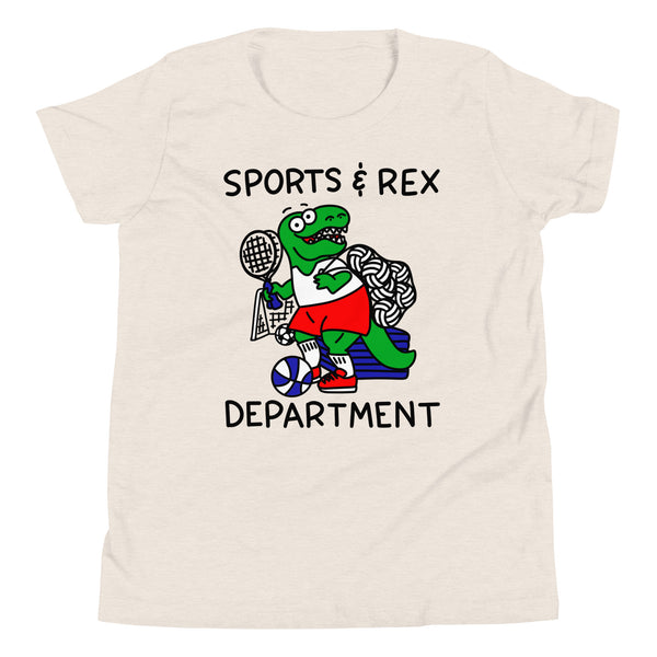 Punny Sports and T-REX Department Youth Short Sleeve T-Shirt