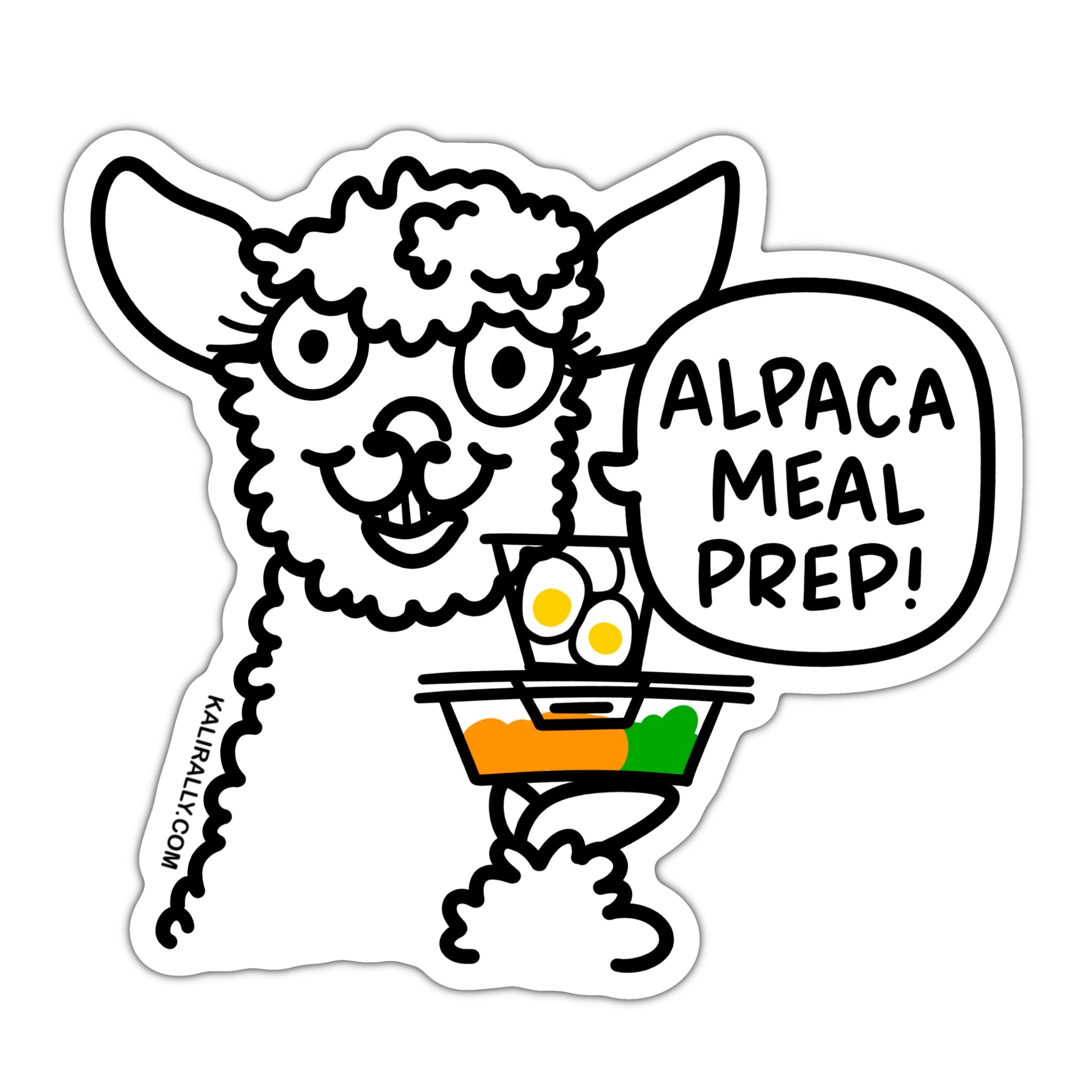 Alpaca Meal Prep Sticker, weighlifting sticker, nutritionist sticker, healthy food decal, waterproof vinyl sticker