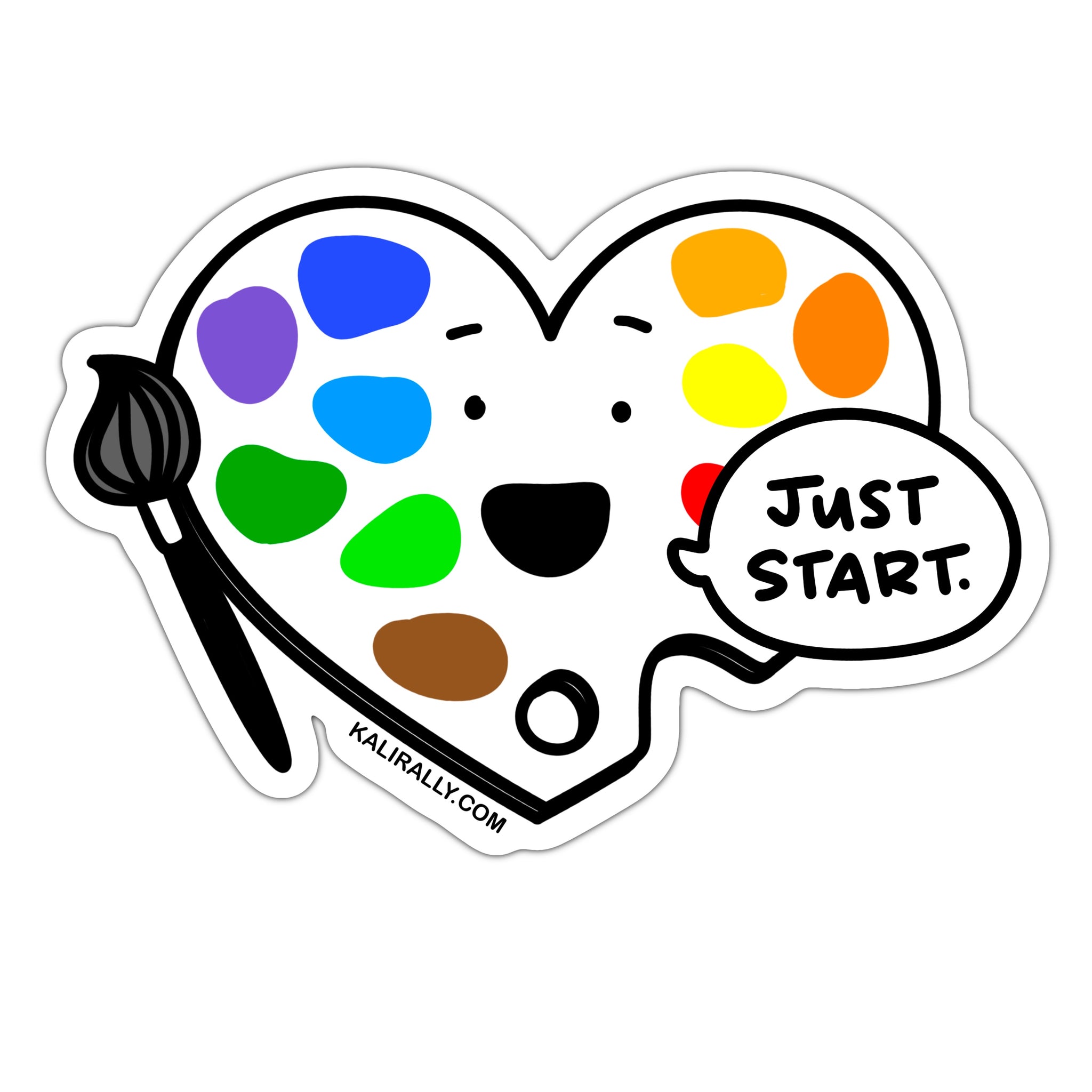 Artist motivation sticker, painter sticker, just start making art sticker