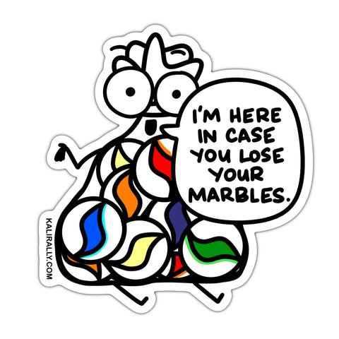 Back up marbles sticker, funny coworker sticker, mental health sticker, waterproof vinyl sticker
