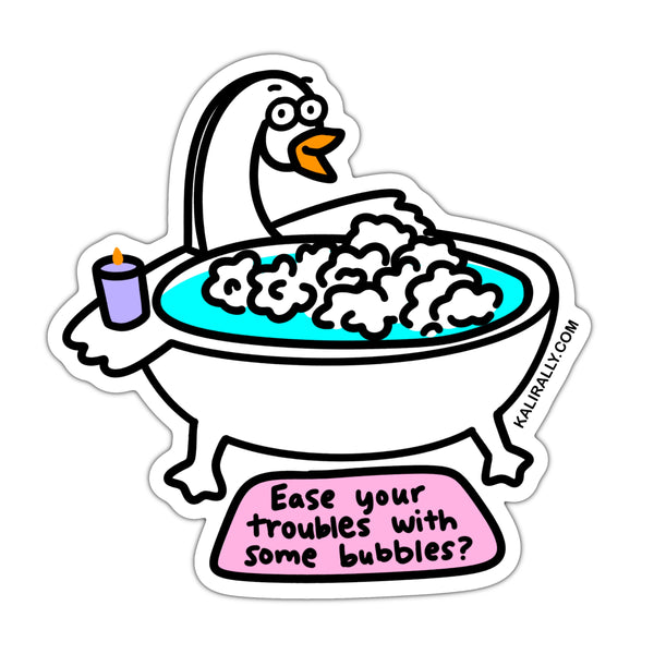 Bubble bath sticker, chill out sticker, mental health sticker, sobriety sticker, waterproof sticker