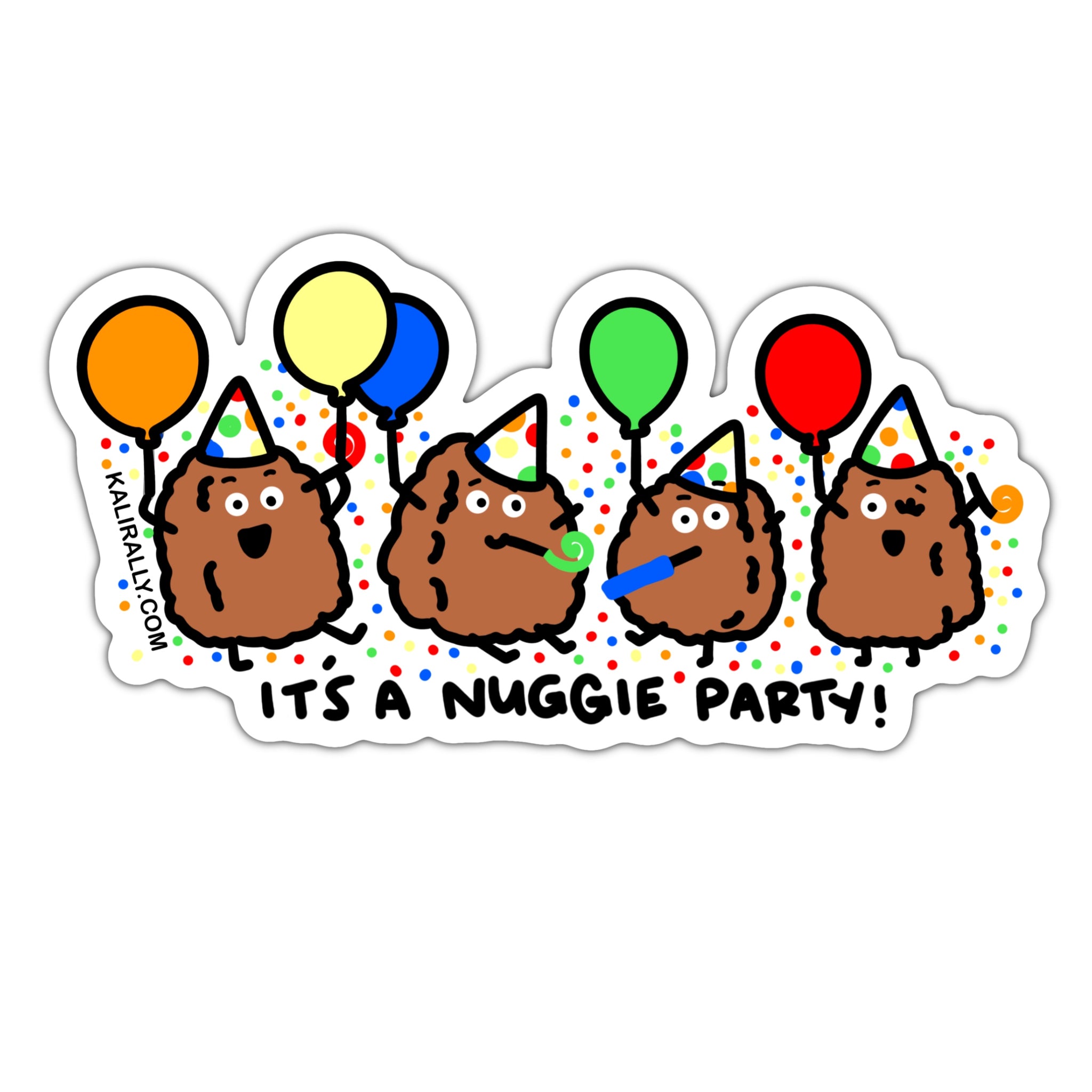 Chicken nugget party birthday party sticker, waterproof sticker