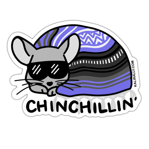Chinchillin sticker, funny chinchilla sticker, pet chinchilla decal, Mexican blanket sticker, waterproof vinyl sticker