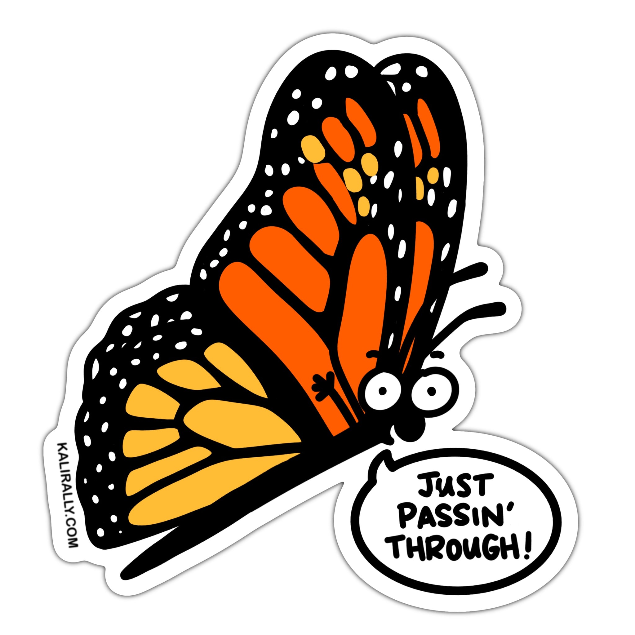 Cute Monarch Butterfly sticker, entomologist sticker, butterfly migration, waterproof vinyl sticker
