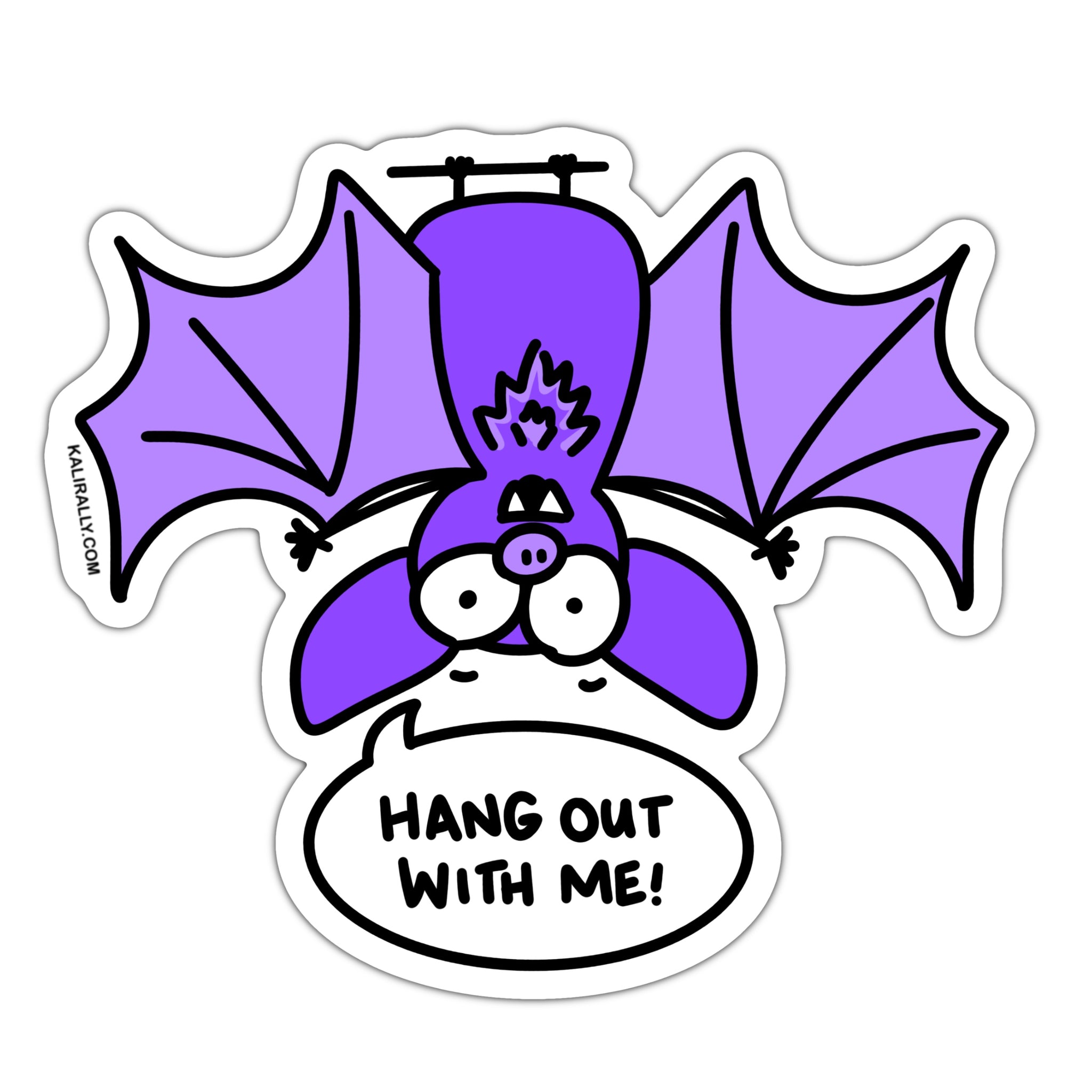 Cute bat sticker, Hang out with me, Halloween sticker, waterproof vinyl sticker