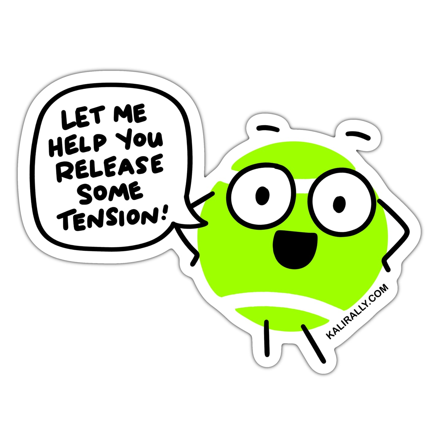 Cute restorative yoga sticker, trigger point release sticker, tennis ball sticker, funny tennis sticker, waterproof vinyl sticker