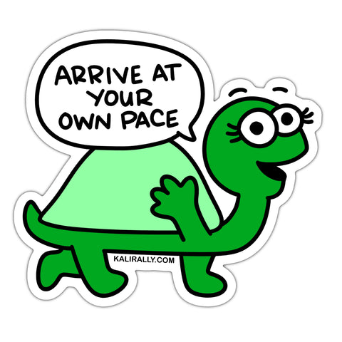Cute tortoise sticker, enjoy the process sticker, turtle decal, slow and steady, one step at a time sticker, waterproof vinyl sticker