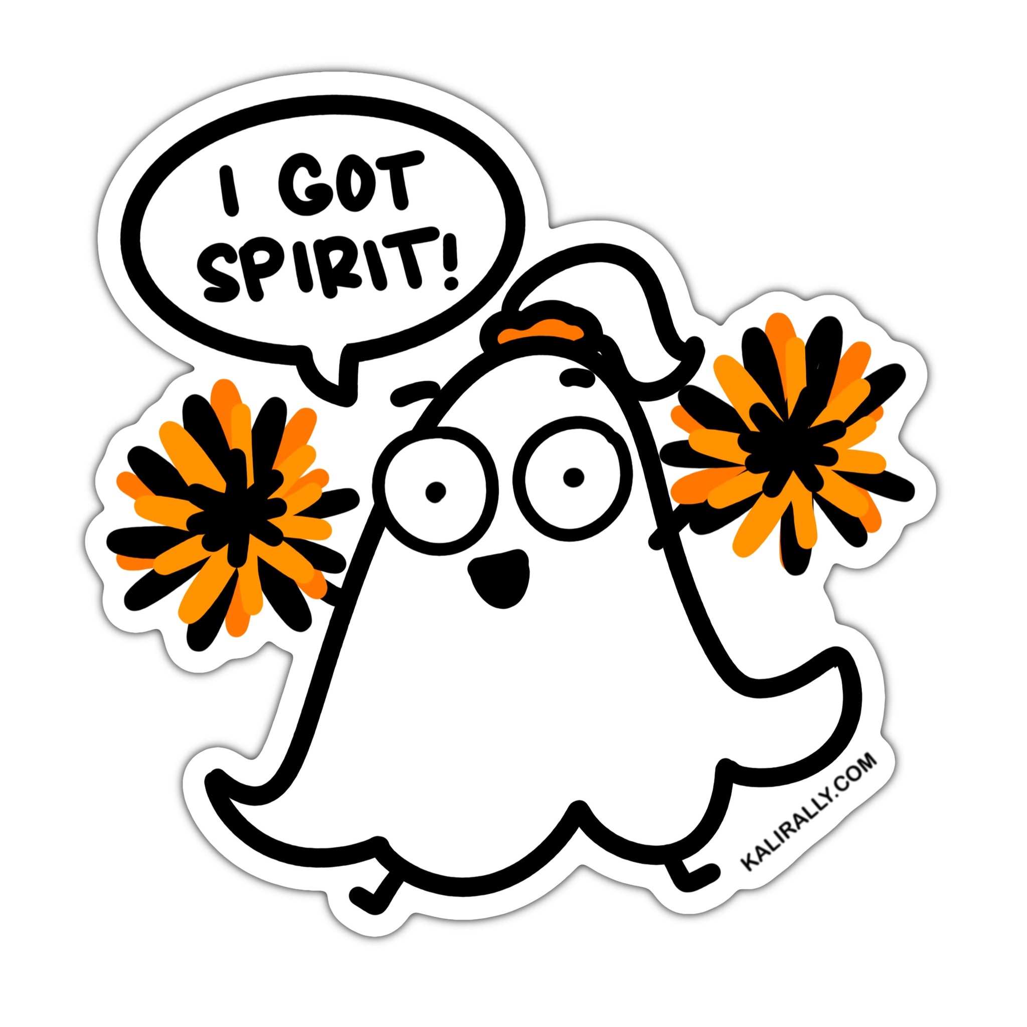 Funny Halloween sticker, I got spirit ghost cheerleader sticker, waterproof vinyl sticker
