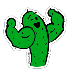 Funny cactus flexing sticker, cute CrossFit decal, bodybuilding sticker, funny Texas sticker, waterproof vinyl sticker