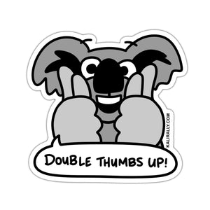 Funny koala sticker, double thumbs up sticker, waterproof vinyl sticker