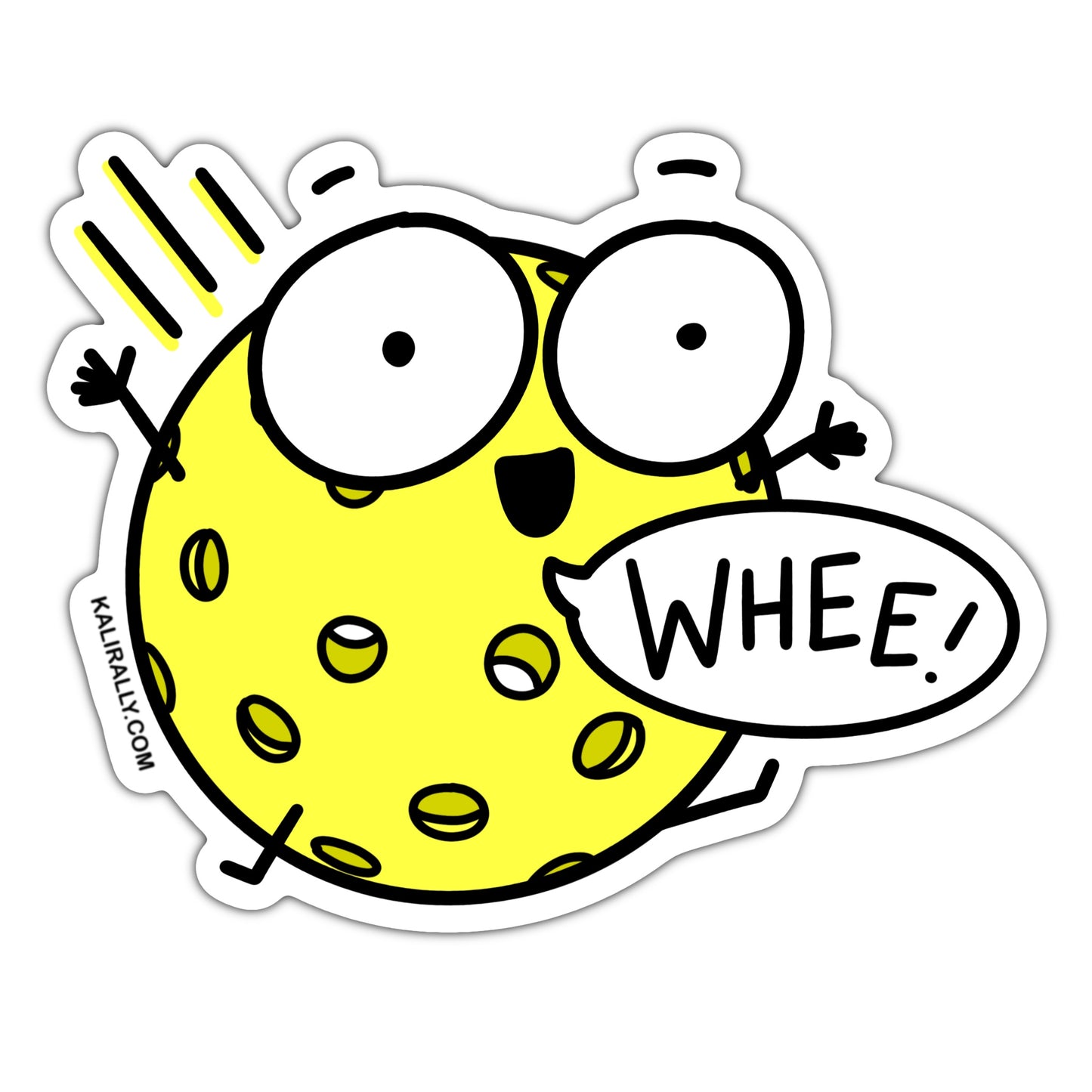 Funny pickleball sticker, whee! pickle ball decal, waterproof vinyl sticker
