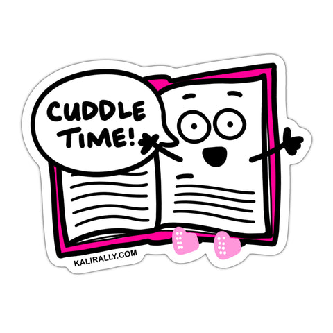 Funny reading sticker, love reading, cuddle time!, book sticker, waterproof vinyl sticker