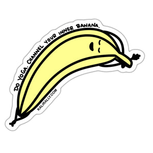 Funny yoga sticker, banana pose sticker, cute yoga decal, waterproof vinyl sticker