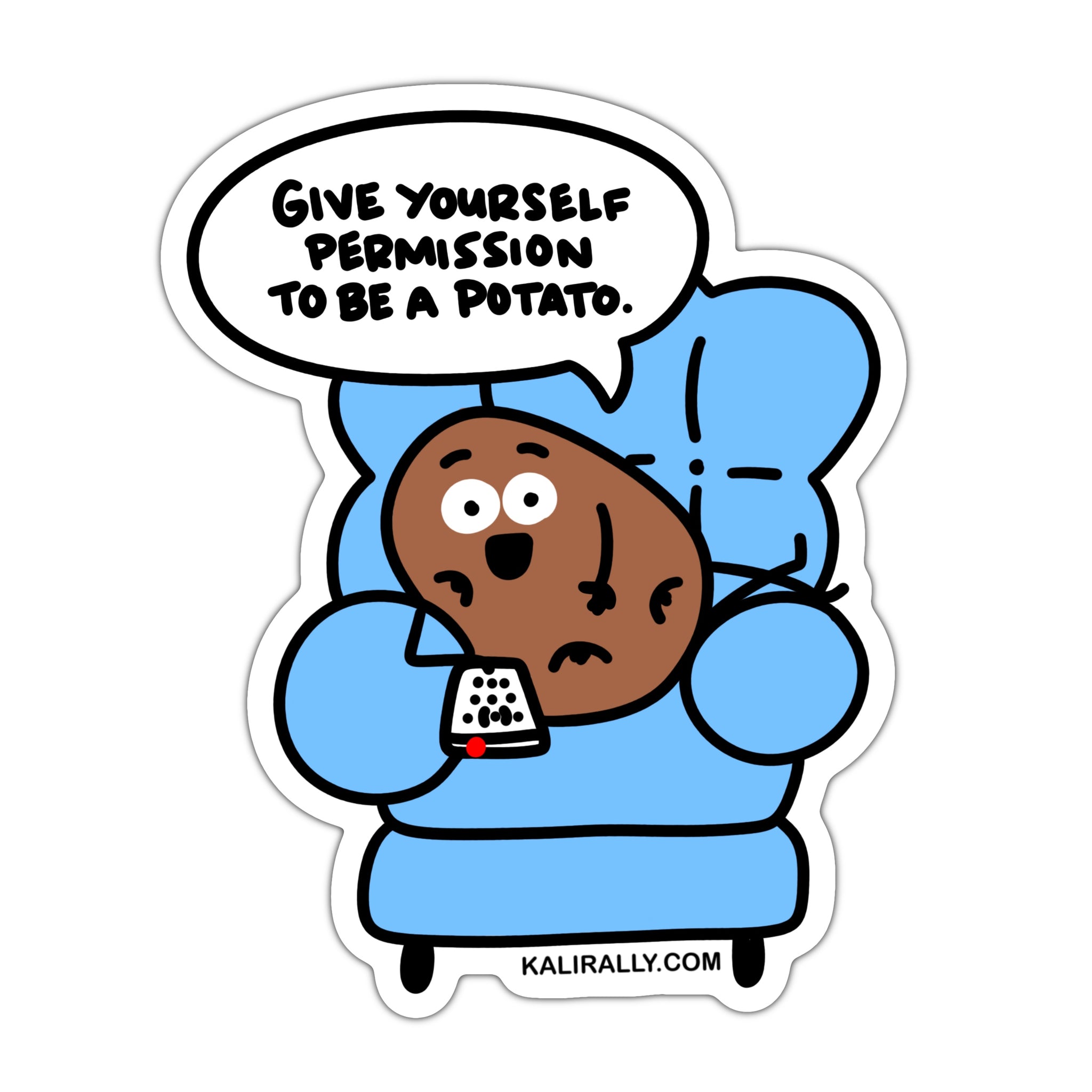 Couch potato sticker, rest day sticker, waterproof sticker