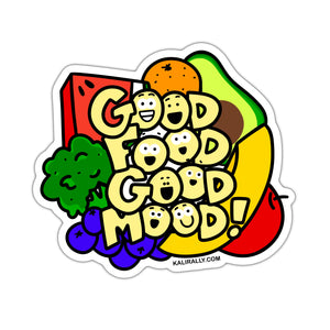 Good food good mood vegetarian sticker, vegan sticker, waterproof sticker