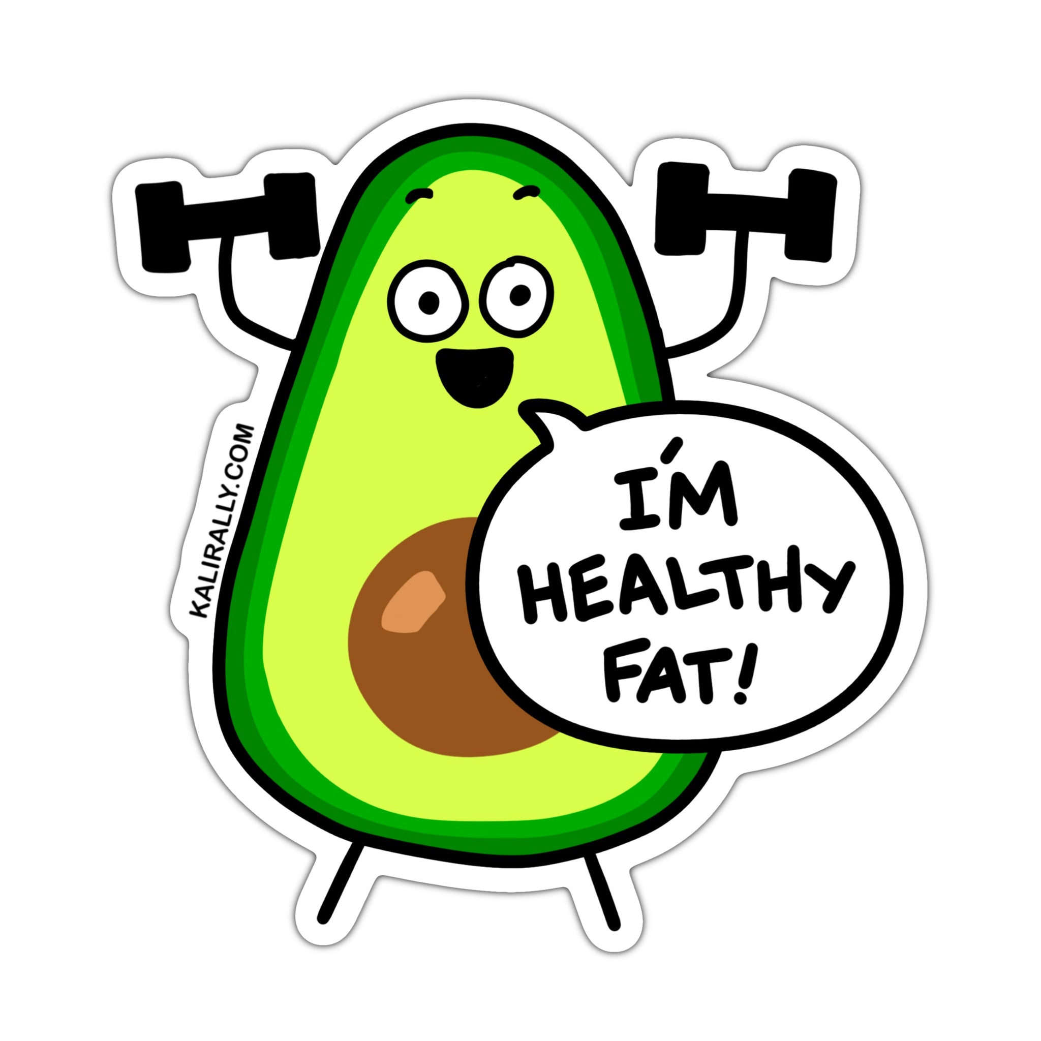 I'm healthy fat sticker, avocado fitness sticker, CrossFit sticker, waterproof sticker