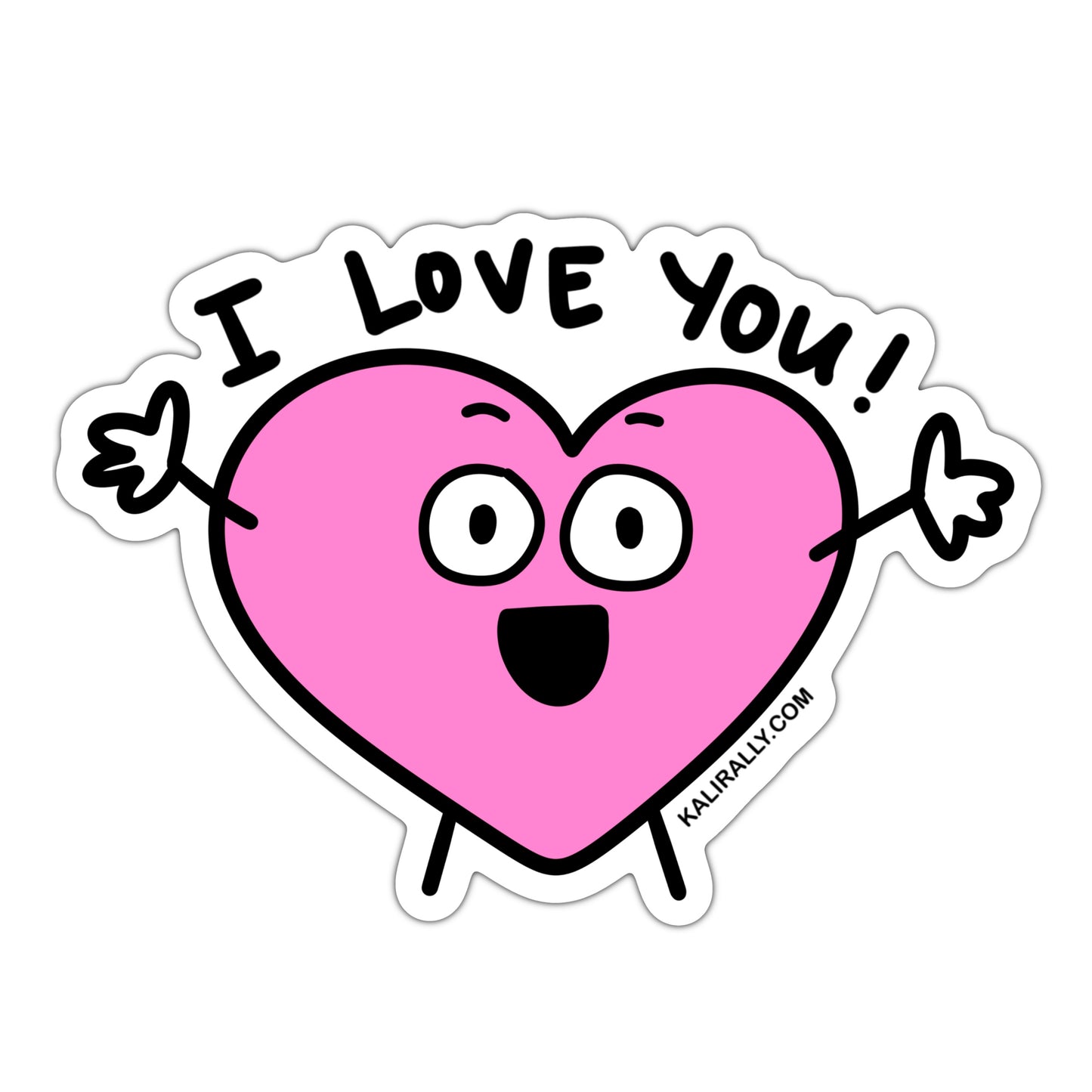 I love you sticker, emoji heart sticker, valentine sticker for daughter, waterproof vinyl sticker