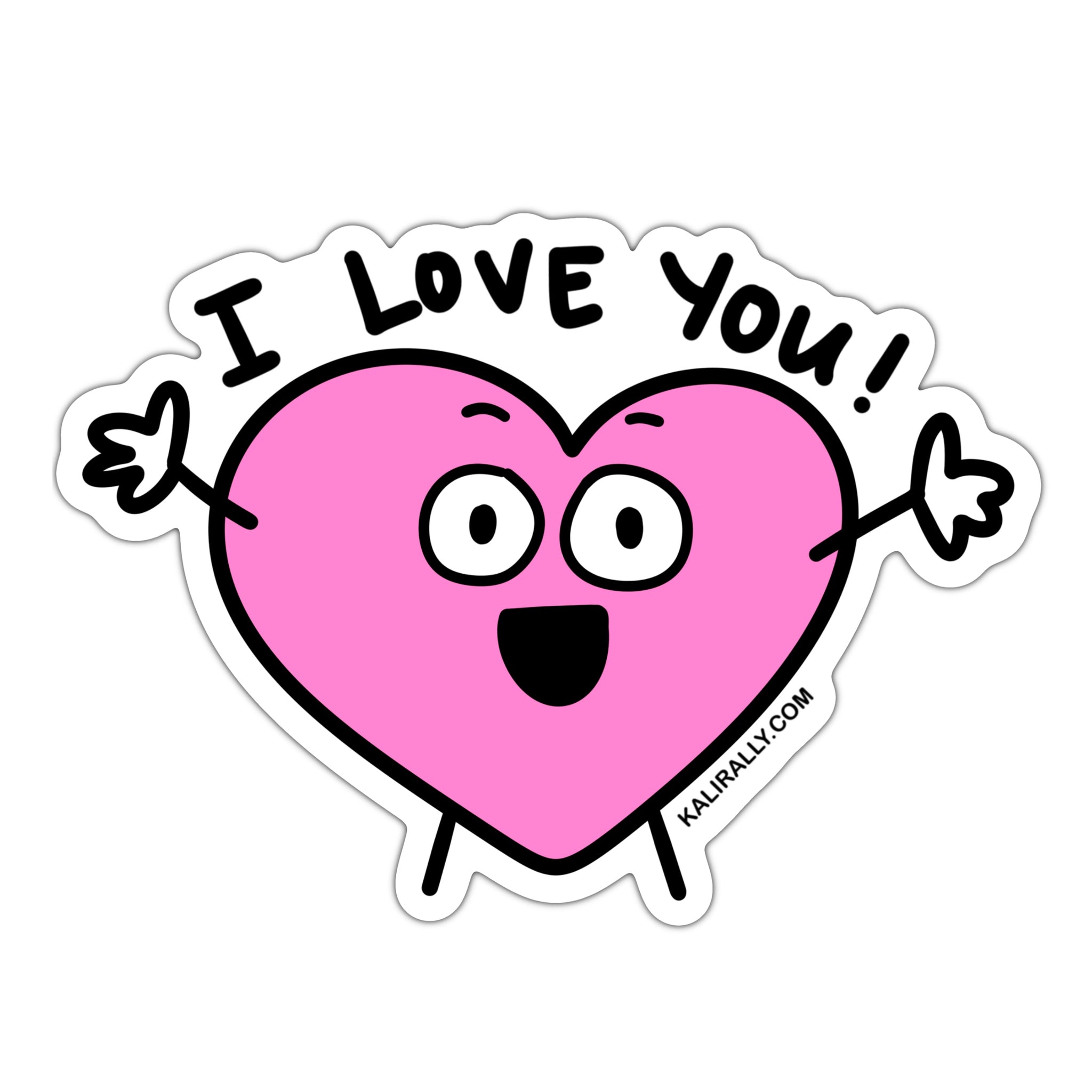 I love you sticker, emoji heart sticker, valentine sticker for daughter, waterproof vinyl sticker