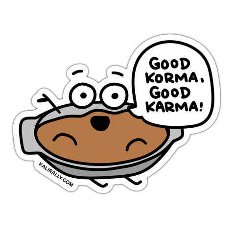 Indian food sticker, korma sticker, curry sticker, good karma sticker, waterproof sticker