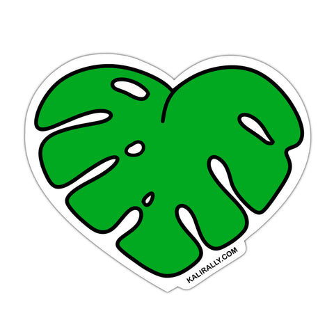 Monstera leaf sticker, plant mom sticker, house plant sticker, green thumb sticker, waterproof vinyl sticker