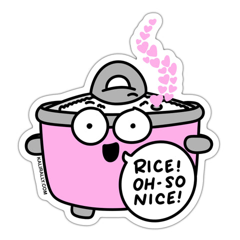 Rice is so nice sticker, cute rice cooker sticker, rice is life sticker, waterproof vinyl sticker