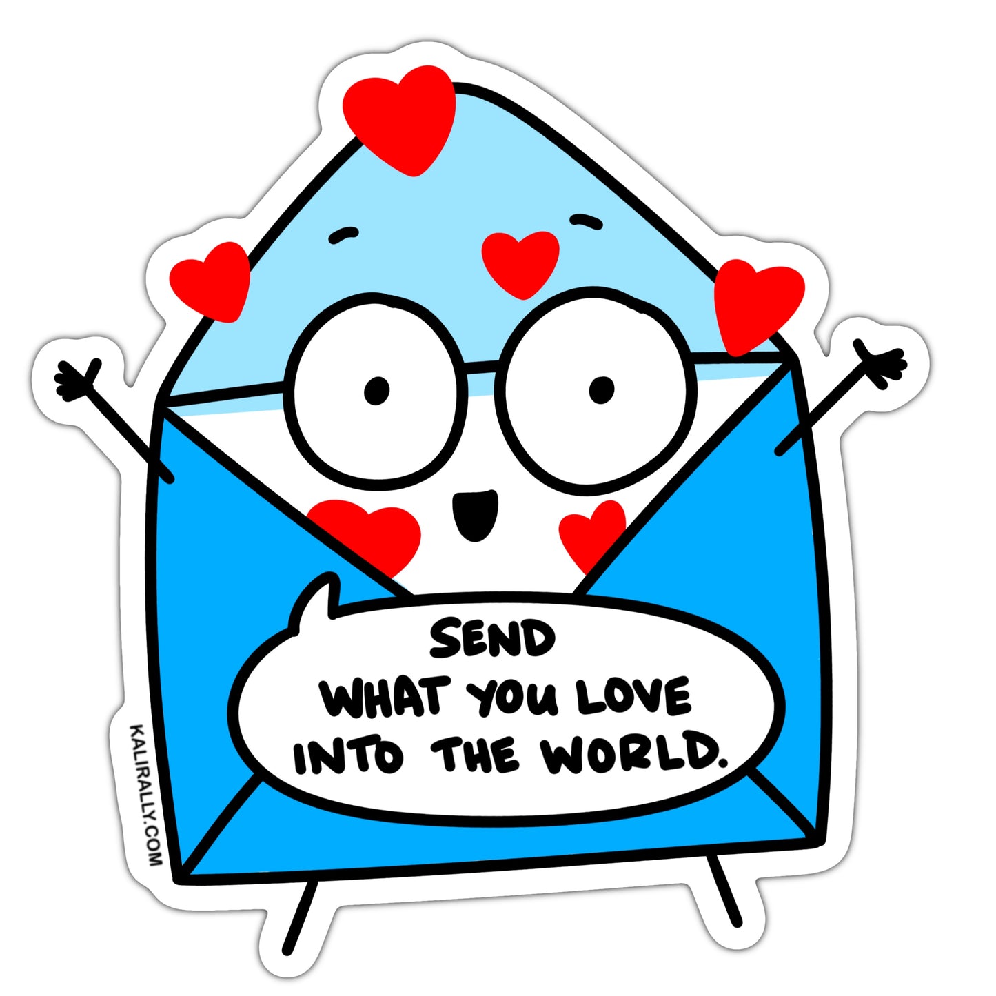 Send what you love into the world sticker, happy mail sticker, send love mail decal, waterproof vinyl sticker