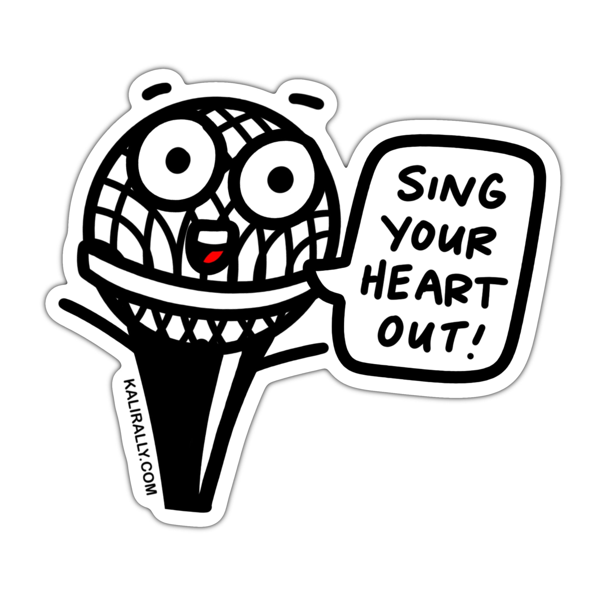 Sing your heart out sticker, microphone sticker, waterproof vinyl sticker