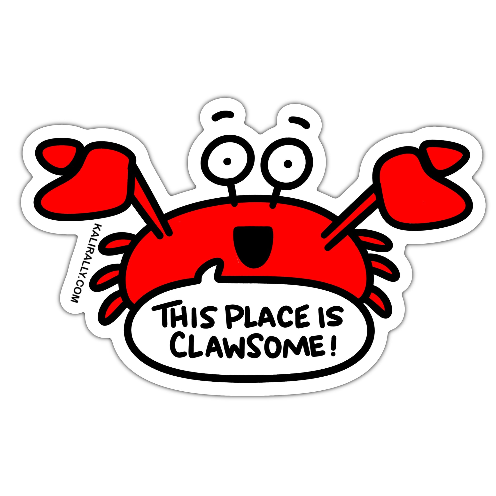 This place is clawsome beach sticker, funny crab sticker, punny sticker for beach cooler, waterproof vinyl sticker